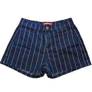 Union bay Y2K Denim blue and‎ white striped shorts size 3